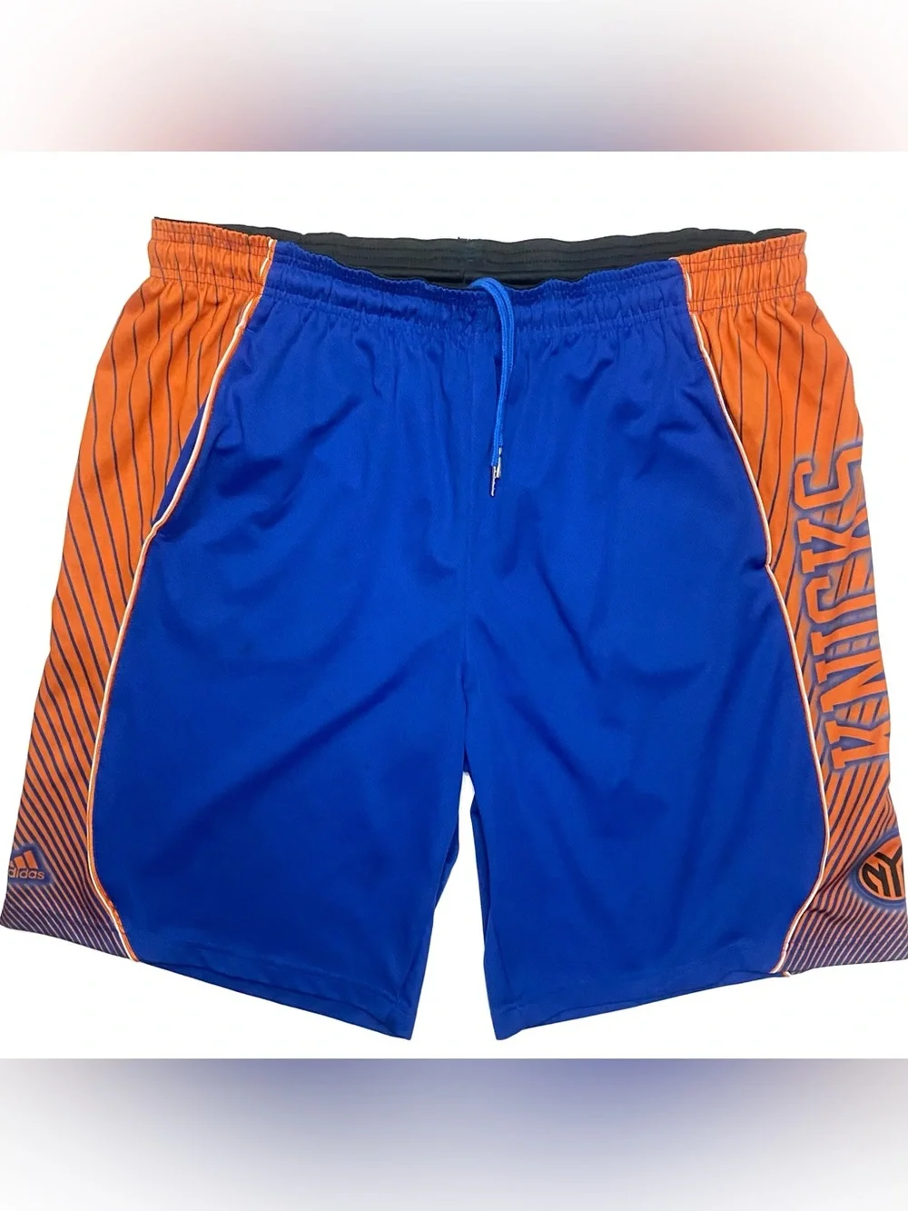 Vintage Adidas New York Knicks NBA Blue & Orange Swingman Basketball Shorts XL